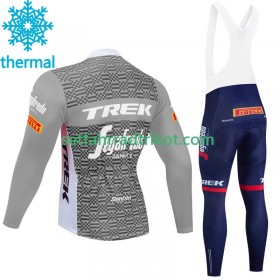 Trek-Segafredo Radbekleidung Radtrikot Langarm + Lang Trägerhose Winter Thermal Fleece 2023 N003